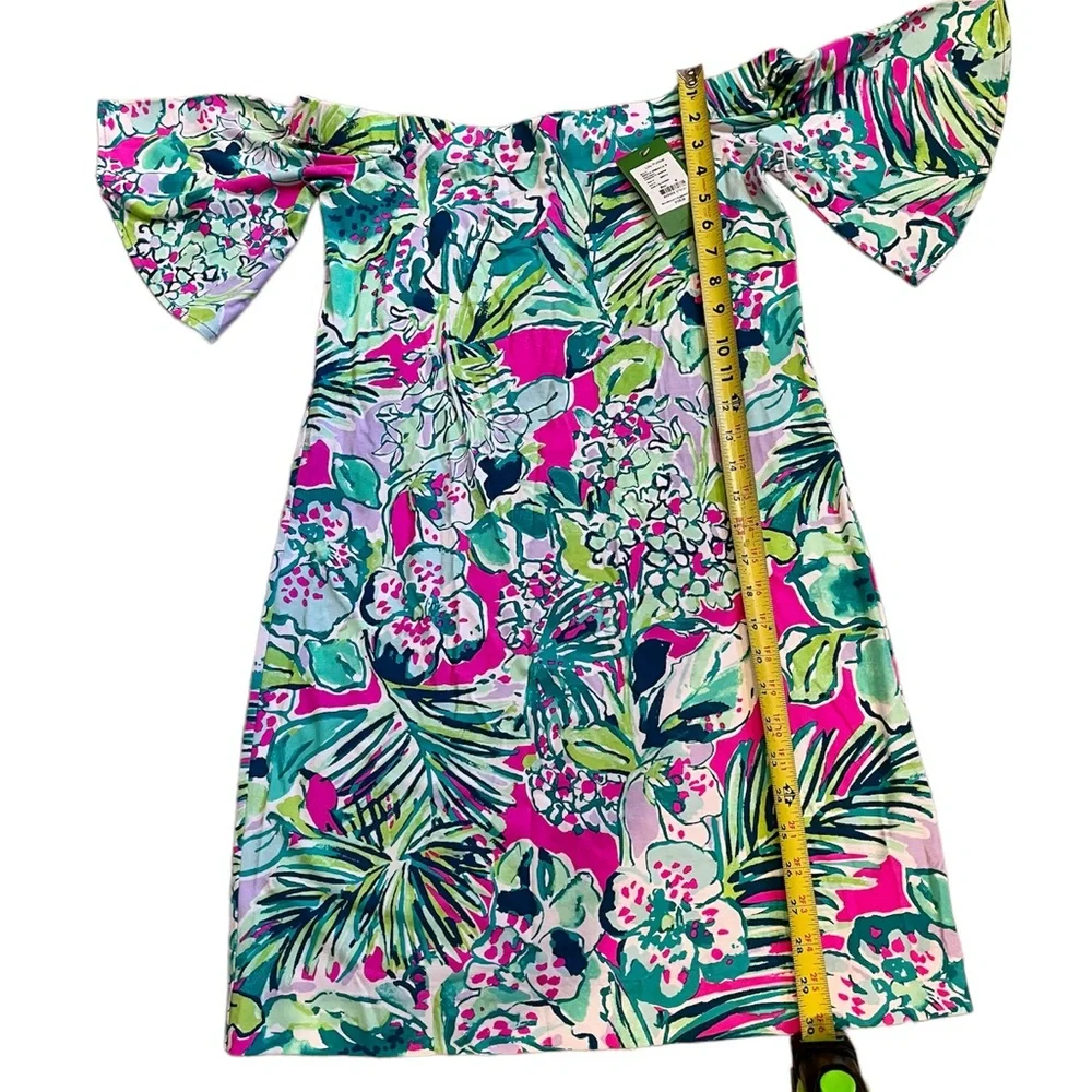 NWT Lilly Pulitzer Small Fawcett Off The Shoulder Dress in Early Bloomer - Picture 9 of 16